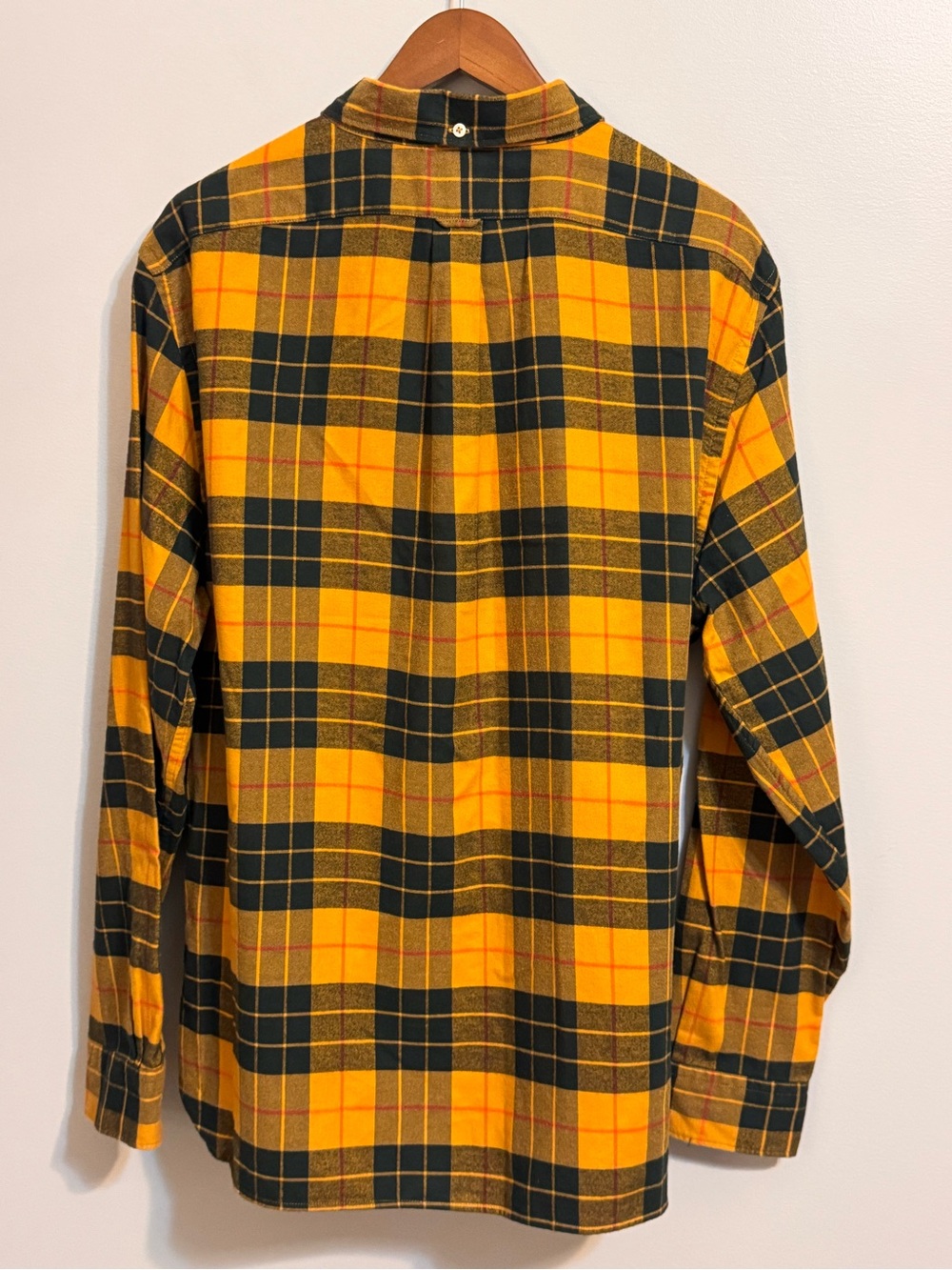 Todd Snyder New York Men’s XL Mustard Plaid Cotton Flannel Button Down - Picture 3 of 9